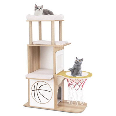 120 Cm Cat Tree 5 Layer Sports Themed Cat Tower W/ 2 Cat Condos - image 1