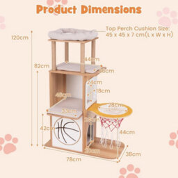 120 Cm Cat Tree 5 Layer Sports Themed Cat Tower W/ 2 Cat Condos - thumbnail 2