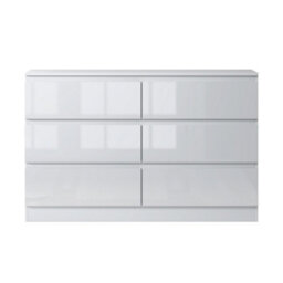 SquareBoxx Fairfield Minimalist Large Chest Of Drawers 6 Draw In Gloss White - thumbnail 4