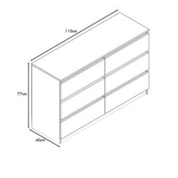 SquareBoxx Fairfield Minimalist Large Chest Of Drawers 6 Draw In Gloss White - thumbnail 5