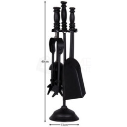 Lassic Fire Vida 5 Piece Malham Black Companion Set - Poker, Brush, Shovel And A Stand - thumbnail 2
