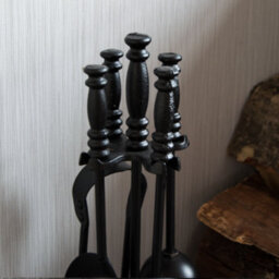 Lassic Fire Vida 5 Piece Malham Black Companion Set - Poker, Brush, Shovel And A Stand - thumbnail 3