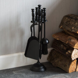 Lassic Fire Vida 5 Piece Malham Black Companion Set - Poker, Brush, Shovel And A Stand