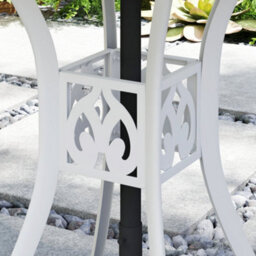 Wyld Haus Kenofa 78Cm Round Cast Aluminium Garden Dining Table White With 50mm Parasol Hole - thumbnail 6