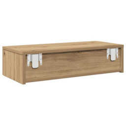 Berkfield Wall Shelf With Drawers Artisian Oak 60X26.5X15 Cm Engineered Wood - thumbnail 6