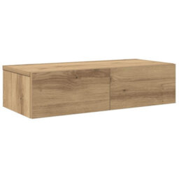 Berkfield Wall Shelf With Drawers Artisian Oak 60X26.5X15 Cm Engineered Wood - thumbnail 2