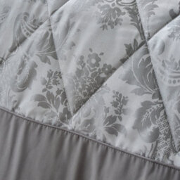 Catherine Lansfield Bedroom Damask Jacquard Quilted 240X260Cm Bedspread Silver Grey - thumbnail 2