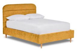 Divan Base Direct Crystal Contemporary Fabric Bed Base Only 5Ft King- Pavia Mustard - thumbnail 1