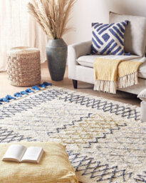 Beliani Rug Erzincan Beige 140 X 200 Cm Cotton - thumbnail 2