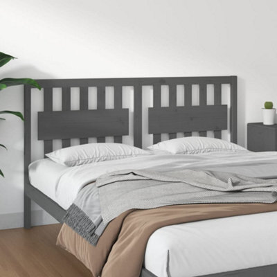 Berkfield Bed Headboard Grey 165.5X4X100 Cm Solid Wood Pine - image 1
