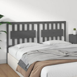 Berkfield Bed Headboard Grey 165.5X4X100 Cm Solid Wood Pine - thumbnail 4