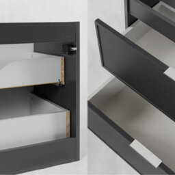 Heze Furniture Slim Modern 4 Drawer Bathroom Cabinet Vanity Unit With Extra Storage 140Cm With Worktop - Anthracite - thumbnail 5