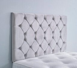 "Slumbre Colchester Plush Velvet 4Ft6 Double 36"" Headboard - Silver"