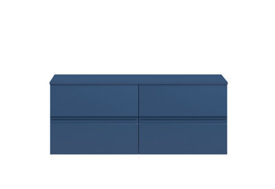 Hudson Reed Urban Satin Blue Wall Hung 4 Drawer Vanity Unit And Worktop With Silent Close, 518 X 1205 X 390 - image 1