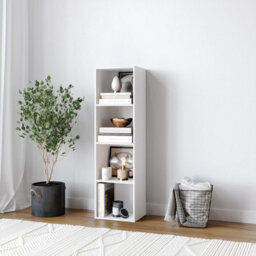 Urbn-Living Urbnliving 30Cm Height White 4 Shelf Wooden Bookcase Shelving Display Storage Shelf Unit Wood - thumbnail 2