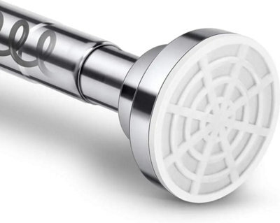 Zuvo Tension Rod For Curtain Extendable 109 To 185Cm Silver No Drill Rust Proof Shower Rod Bathroom