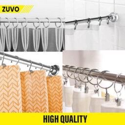 Zuvo Tension Rod For Curtain Extendable 109 To 185Cm Silver No Drill Rust Proof Shower Rod Bathroom - thumbnail 9