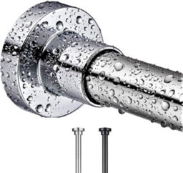 Zuvo Tension Rod For Curtain Extendable 109 To 185Cm Silver No Drill Rust Proof Shower Rod Bathroom - thumbnail 4