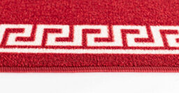 Machine Washable Greek Key Design Anti Slip Doormats Red White 80X150 Cm - thumbnail 2