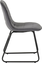 Seconique Lukas Chair Grey Dining Chair X2 Velvet Fabric Priced Per Pair - thumbnail 6