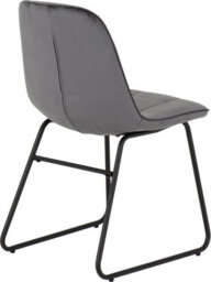 Seconique Lukas Chair Grey Dining Chair X2 Velvet Fabric Priced Per Pair - thumbnail 7