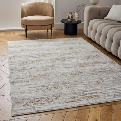 The Rugs Carmel Cream/gold Abstract Area Rug And Runner Non Shedding, Stain Resistant, Soft - image 1