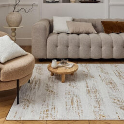The Rugs Carmel Cream/gold Abstract Area Rug And Runner Non Shedding, Stain Resistant, Soft - thumbnail 8
