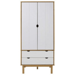 Vidaxl Wardrobe Otta Brown And White 76.5X53X172 Cm Solid Wood Pine - thumbnail 3