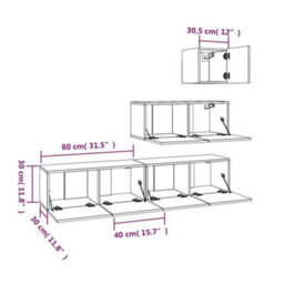 Berkfield 4 Piece Tv Cabinet Set Sonoma Oak Engineered Wood - thumbnail 7