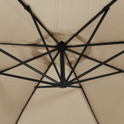 Berkfield Cantilever Umbrella With Led Lights And Steel Pole 300 Cm Taupe - thumbnail 8
