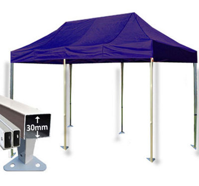 Crocodile Trading 3M X 6M Trader-Max 30 Commercial Instant Shelter Pop Up Gazebos Frame & Canopy - Navy Blue - image 1