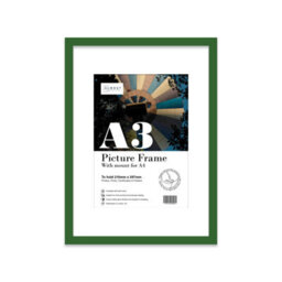 A3 Green Picture Frame With Mount For A4 (21 X 29.7Cm -8.3 X 11.7In) Poster, Photo, Artwork, Or Print. - thumbnail 1