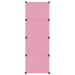 Berkfield Cube Storage Cabinet For Kids With 12 Cubes Pink Pp - thumbnail 4