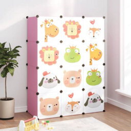 Berkfield Cube Storage Cabinet For Kids With 12 Cubes Pink Pp