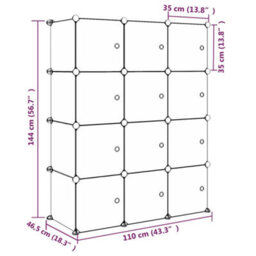 Berkfield Cube Storage Cabinet For Kids With 12 Cubes Pink Pp - thumbnail 8