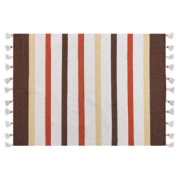 Beliani Rug Hisarli Brown 140 X 200 Cm Cotton - thumbnail 1