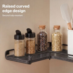 Levede Floating Shelves Set Of 2 L-Shaped Corner Shelves Wall Mounted Black - thumbnail 7