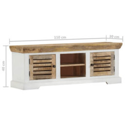 Berkfield Durable Tv Cabinet 110X30X40 Cm Solid Wood Mango - thumbnail 9