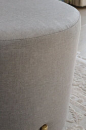 Aspect Furniture Valentine Round Ottoman With Tray Top (Light Grey Faux Linen) - thumbnail 7