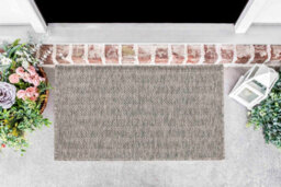 Modern Herringbone Design Outdoor-Indoor Rugs Silver 50X80 Cm - thumbnail 1