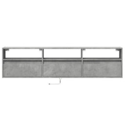 Berkfield Tv Wall Cabinet With Led Concrete Grey 180X31X45 Cm - thumbnail 6