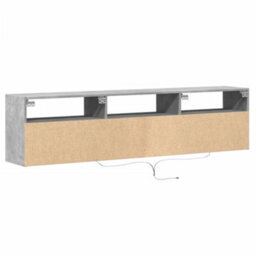 Berkfield Tv Wall Cabinet With Led Concrete Grey 180X31X45 Cm - thumbnail 8