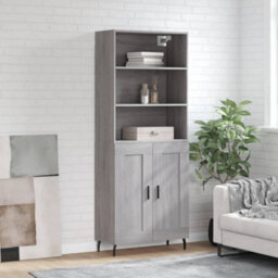 Berkfield Highboard Grey Sonoma 69.5X34X180 Cm Engineered Wood - thumbnail 1