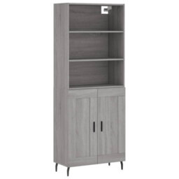 Berkfield Highboard Grey Sonoma 69.5X34X180 Cm Engineered Wood - thumbnail 2