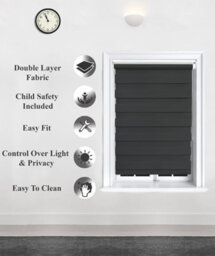 Lister Cartwright Day And Night/zebra Blinds, Premium Quality Double Roller, Vision Blinds(Black, 180 X 165 Cm) - thumbnail 3