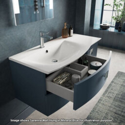 Hudson Reed Sarenna Wall Hung 2 Drawer Vanity Unit & Polymarble Basin, Mineral Blue Matt, 712 X 504 X 448mm - thumbnail 3