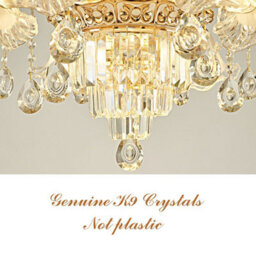 Wdw 6-Arm Blue Gold Chandelier Pendant Ceiling Lamp With Ceramic, Crystal And Zinc Alloy Accents - thumbnail 5