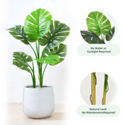 Artificial Monstera Tree W/plastic Planter And Artificial Moss For House Office 80 Cm - thumbnail 4