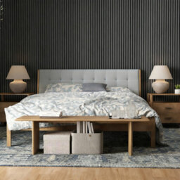 AVER-GROWTH Set Of 3 Wooden Modern Acoustic Wall Panels 240 X 60 Cm - Light Grey Oak Finish - thumbnail 2