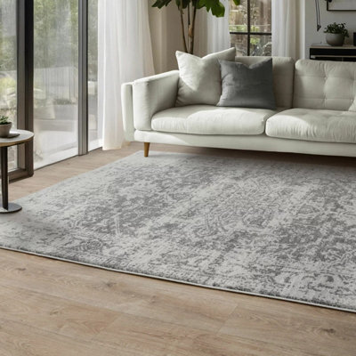 Xample Nova Antique Grey Rug 200 X 290 Cm Low Pile Flatweave Rug, Polypropylene, Machine Woven, Made In Turkey - image 1